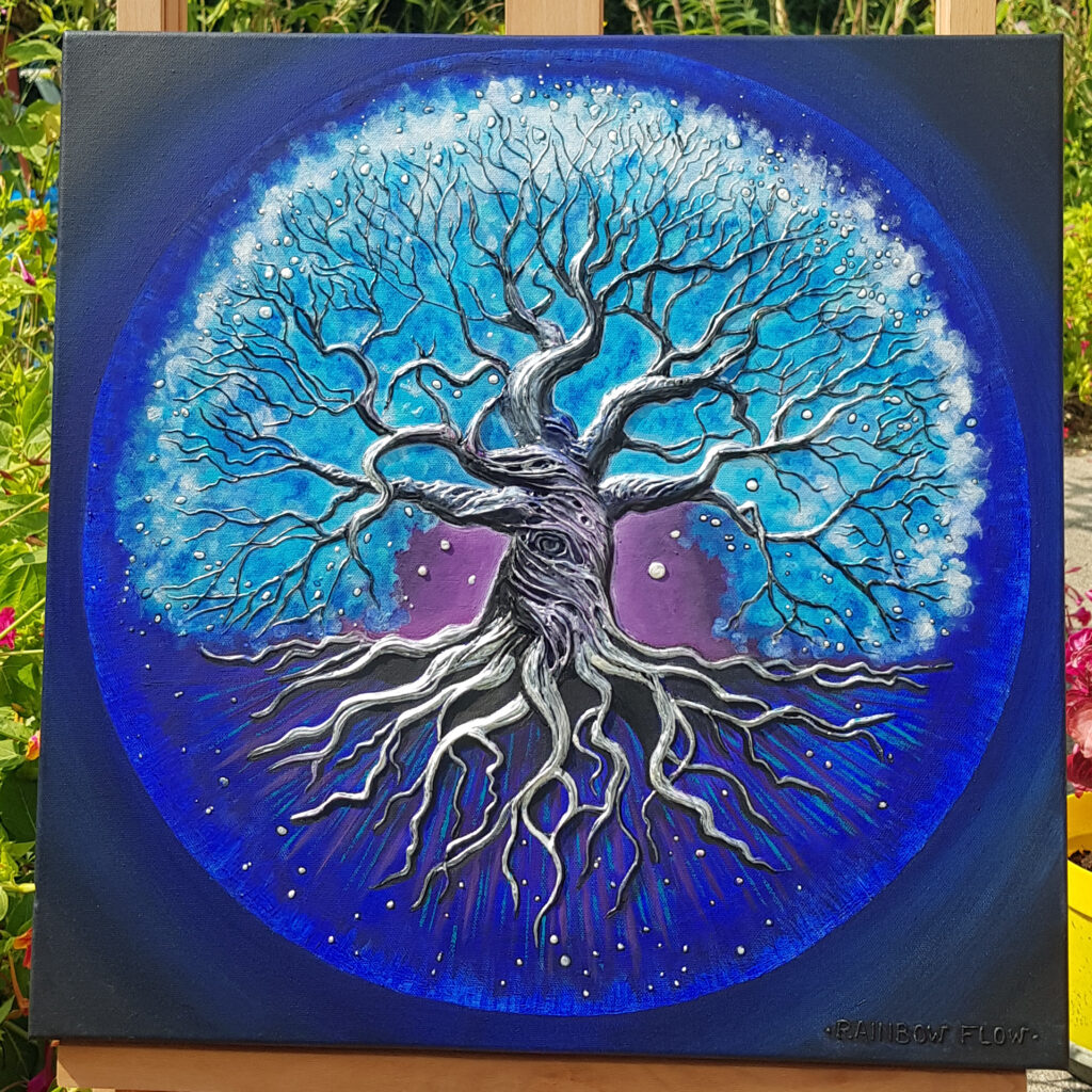 "Hope Into Lova"Peinture en relief - Collection Illusions Sensorielles | Rainbow Flow ©