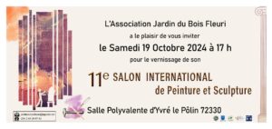 flyer vernissage exposition au 11ème Salon International de Peinture et de Sculpture, à Yvré-le-Pôlin