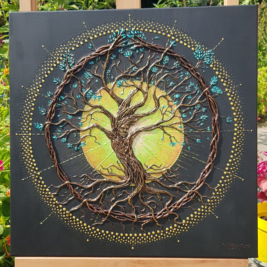 "Dancing tree - Arbre Dansant" - Collections Illusions Sensorielles- Technique mixte - Peinture relief 3D| Clémentine Rainbow Flow ©