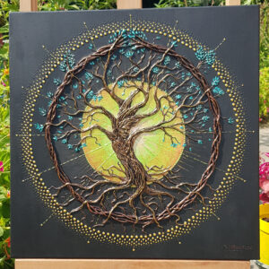 "Dancing tree - Arbre Dansant" - Collections Illusions Sensorielles- Technique mixte - Peinture relief 3D| Clémentine Rainbow Flow ©