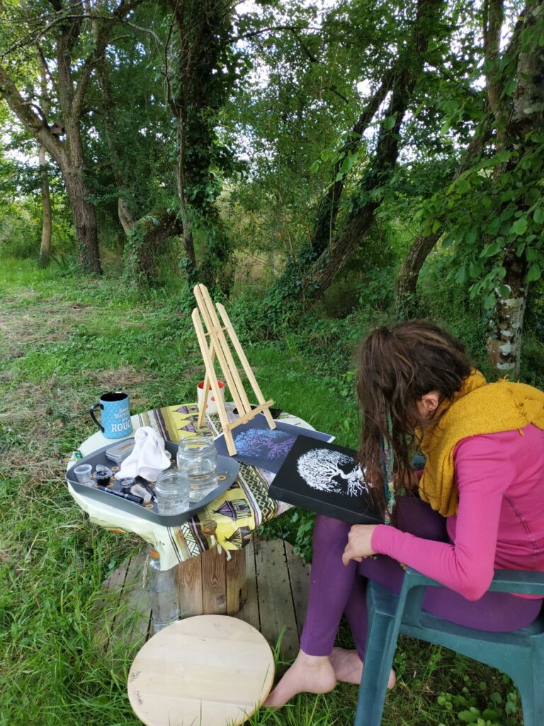 rainbow flow - work in progress - outdoor time - Clémentine Degaine | Rainbow Flow: Art Hybride & Peinture Structurale Visionnaire