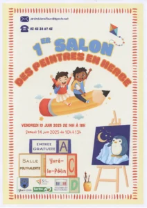 Salon - Affiche du 1er Salon des Peintres en Herbe - Clémentine Degaine | Rainbow Flow: Art Hybride & Peinture Structurale Visionnaire