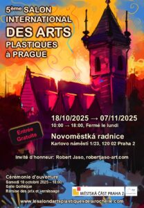 Affiche du Salon International des Arts Plastiques, à Prague-Clémentine Degaine | Rainbow Flow: Art Hybride & Peinture Structurale Visionnaire
