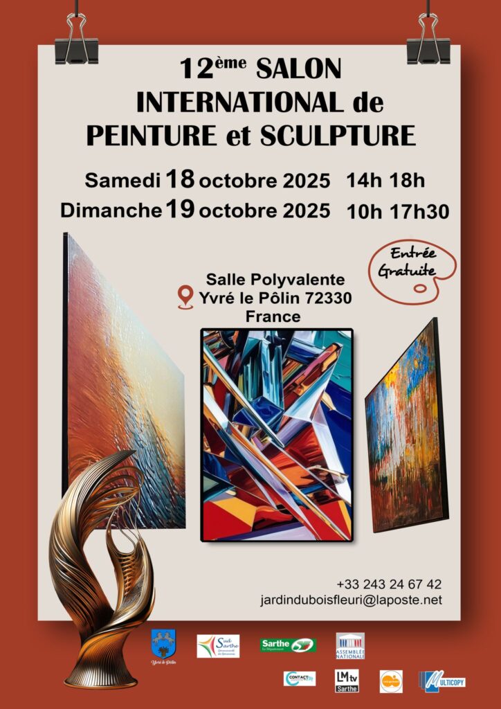 Salon international de la peinture et de la sculpture à Yvré Le Pôlin 2025- Antoine Giraud- Eco-dev.net - Clémentine Degaine | Rainbow Flow: Art Hybride & Peinture Structurale Visionnaire