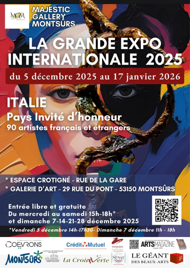 Affiche officielle colorée de la Grande Expo Internationale 2025, à Montsurs, dans le pays de la Loire